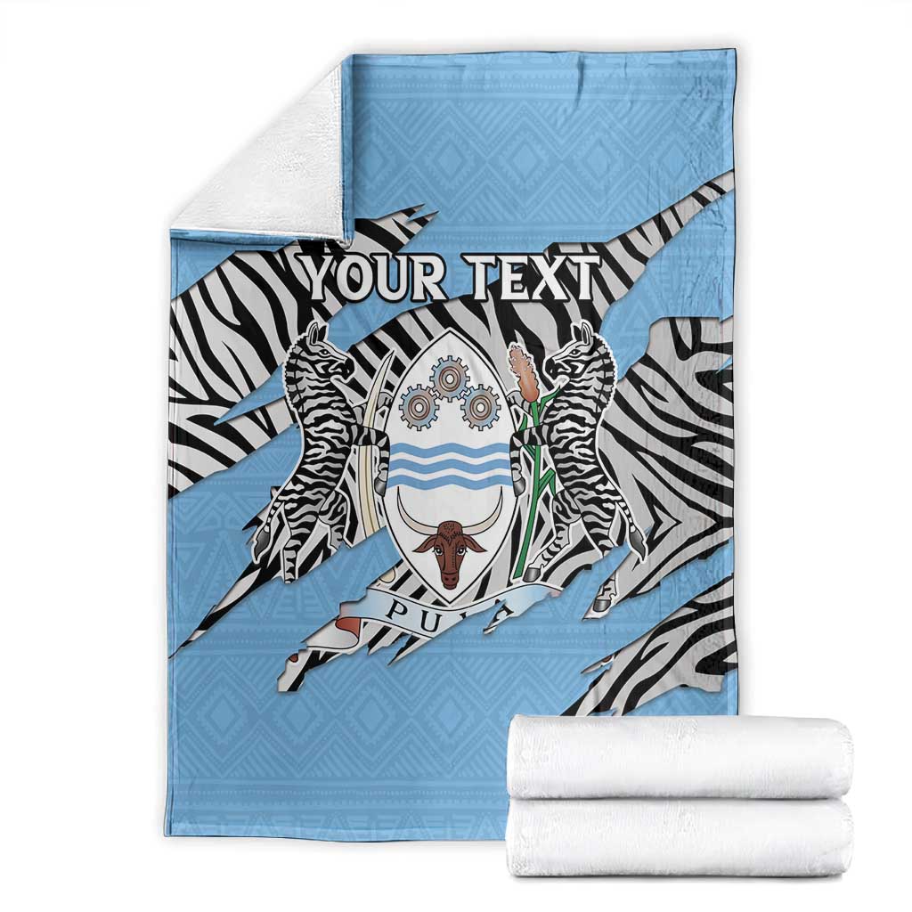 Personalized Lefatshe la Botswana Blanket Coat Of Arms - African and Zebra Patterns LT15