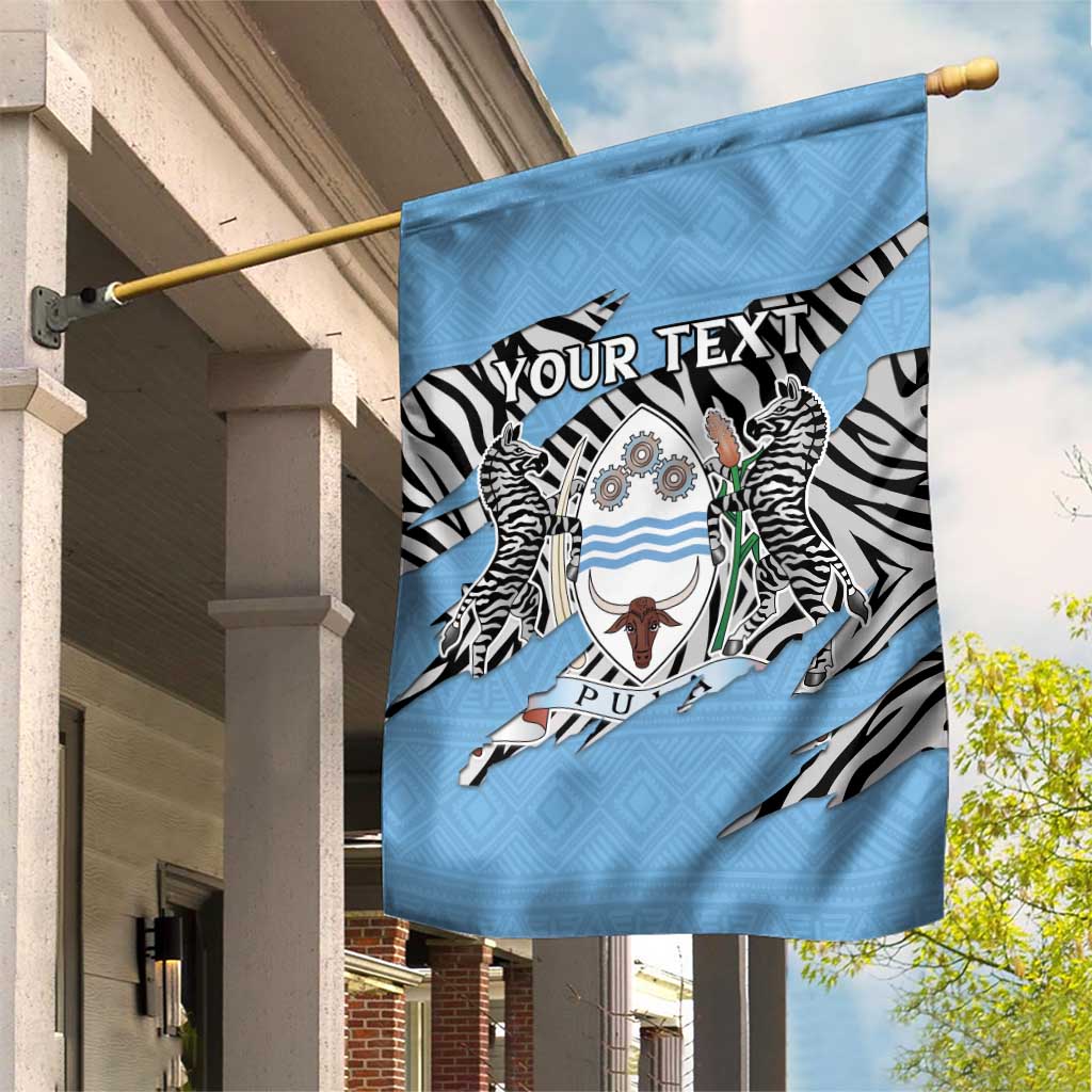 Personalized Lefatshe la Botswana Garden Flag Coat Of Arms - African and Zebra Patterns LT15
