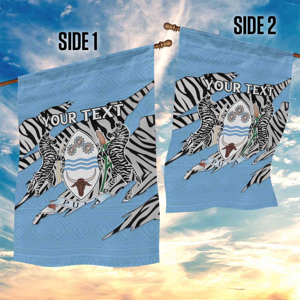 Personalized Lefatshe la Botswana Garden Flag Coat Of Arms - African and Zebra Patterns LT15
