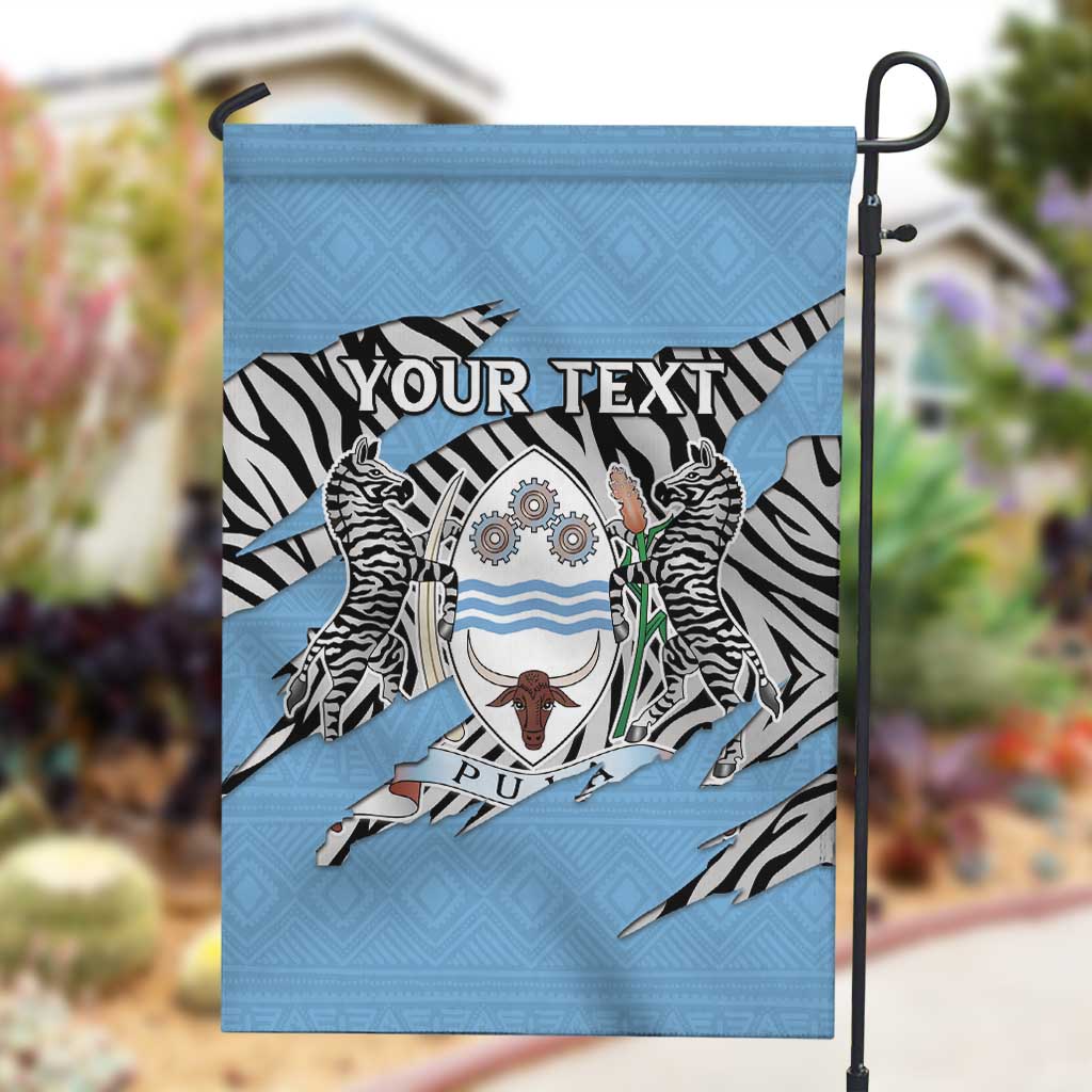 Personalized Lefatshe la Botswana Garden Flag Coat Of Arms - African and Zebra Patterns LT15