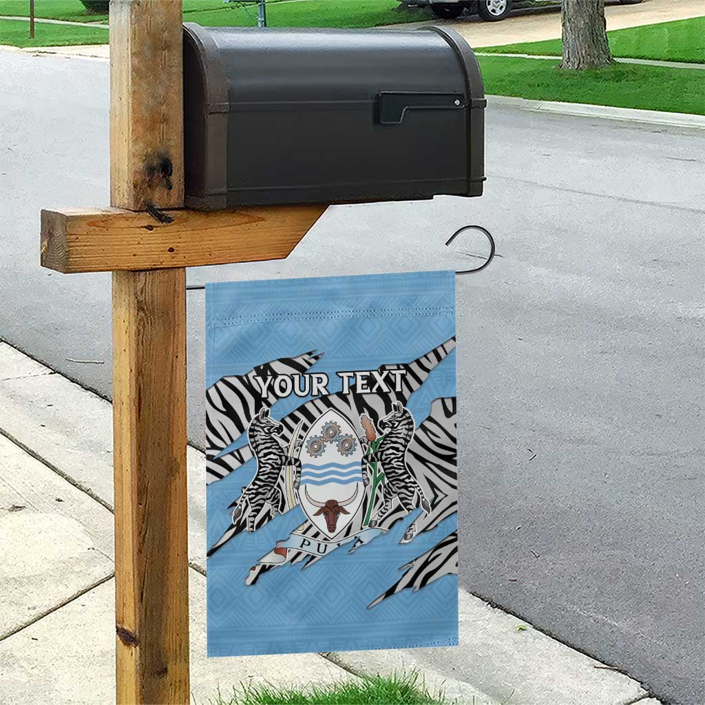 Personalized Lefatshe la Botswana Garden Flag Coat Of Arms - African and Zebra Patterns LT15