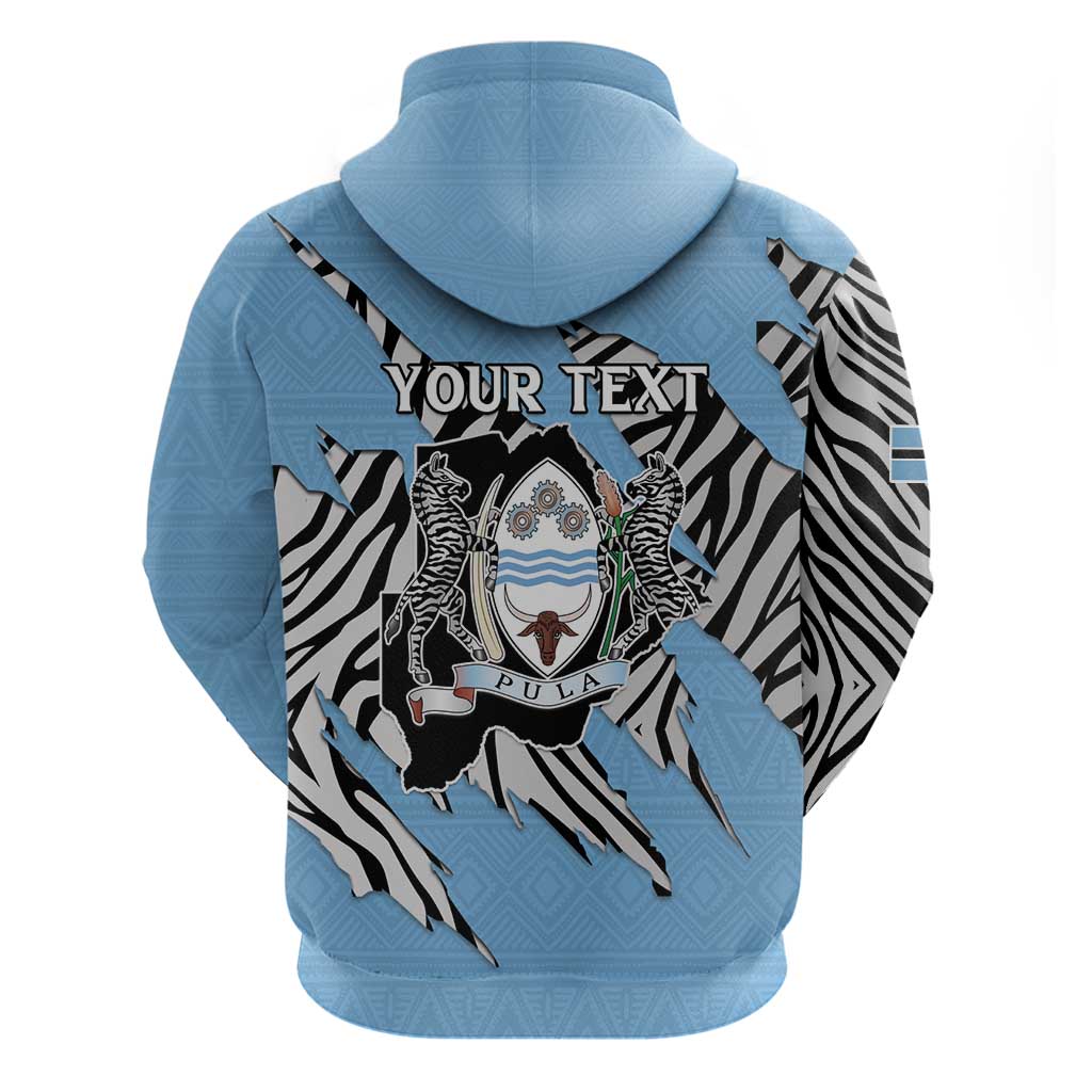 Personalized Botswana Hoodie Coat Of Arms With Map - African and Zebra Patterns LT15