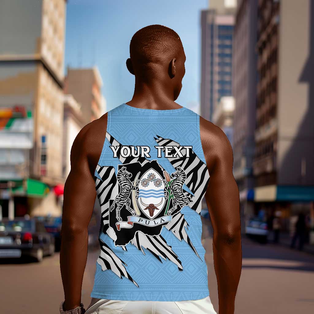Personalized Lefatshe la Botswana Men Tank Top Coat Of Arms - African and Zebra Patterns LT15