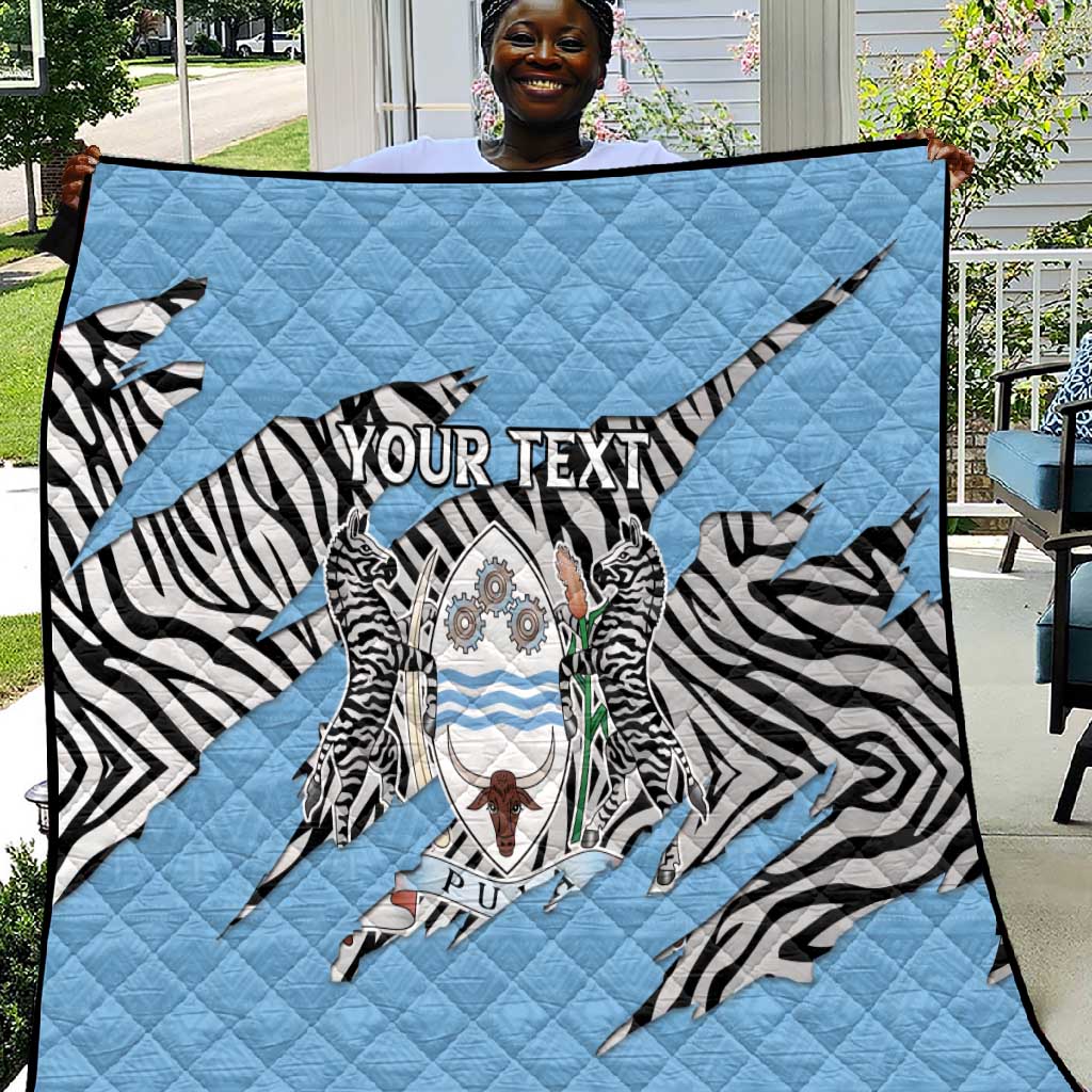 Personalized Lefatshe la Botswana Quilt Coat Of Arms - African and Zebra Patterns LT15