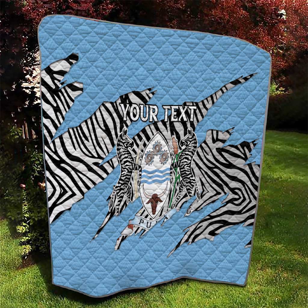 Personalized Lefatshe la Botswana Quilt Coat Of Arms - African and Zebra Patterns LT15