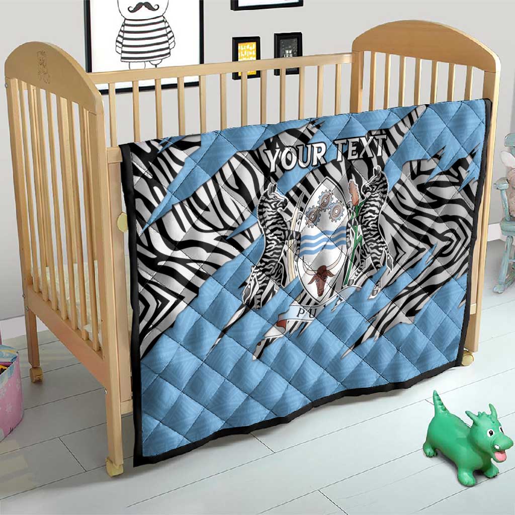 Personalized Lefatshe la Botswana Quilt Coat Of Arms - African and Zebra Patterns LT15