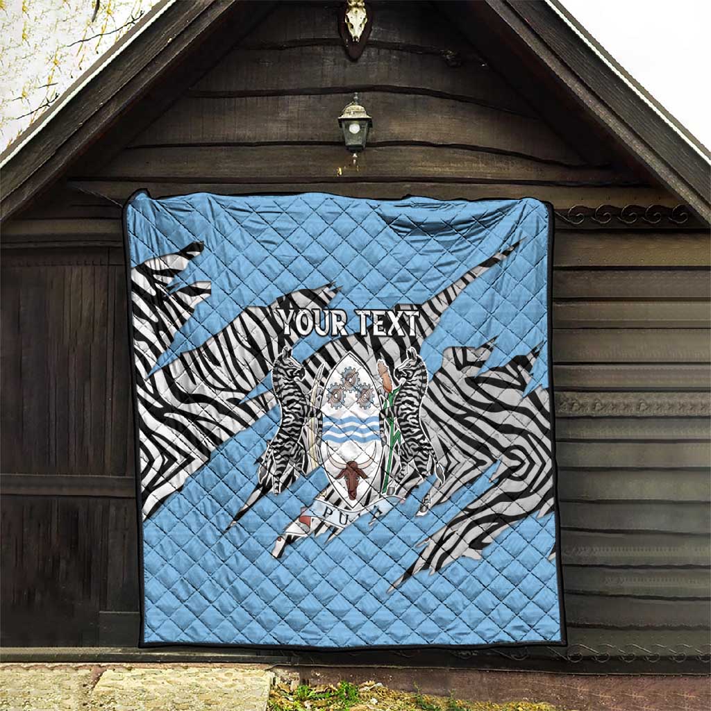 Personalized Lefatshe la Botswana Quilt Coat Of Arms - African and Zebra Patterns LT15
