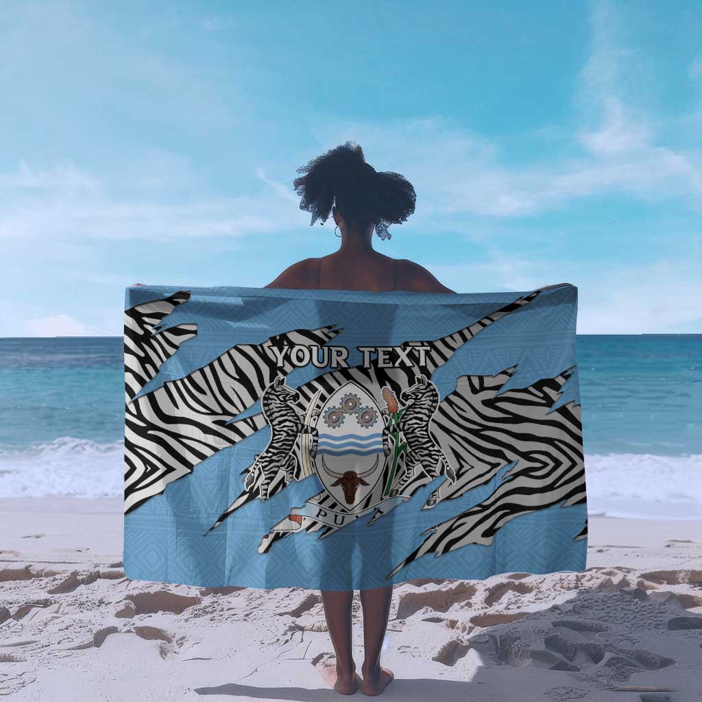 Personalized Lefatshe la Botswana Sarong Coat Of Arms - African and Zebra Patterns LT15