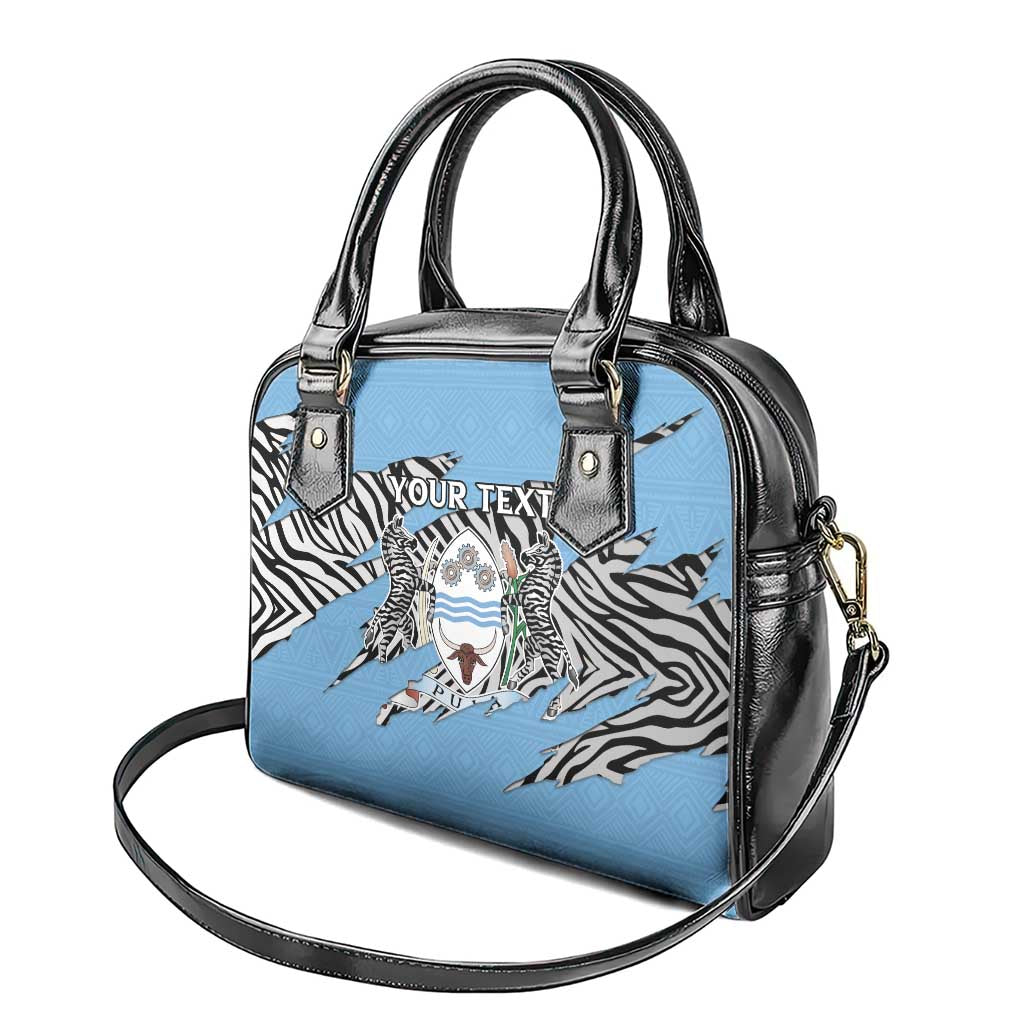 Personalized Botswana Shoulder Handbag Coat Of Arms With Map - African and Zebra Patterns LT15