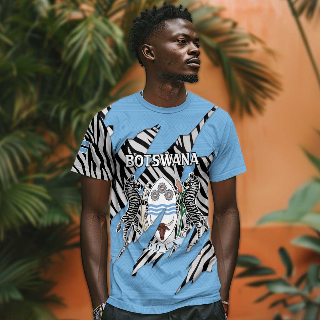 Personalized Lefatshe la Botswana T shirt Coat Of Arms - African and Zebra Patterns LT15