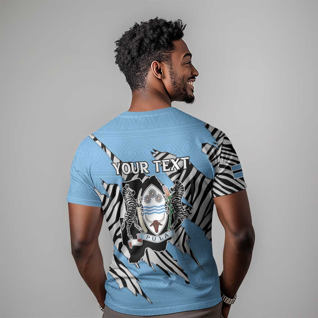 Personalized Lefatshe la Botswana T shirt Coat Of Arms - African and Zebra Patterns LT15