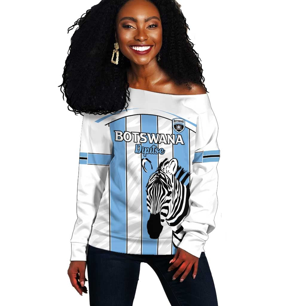 Custom Lefatshe la Botswana Football Off Shoulder Sweater Come On Dipitse LT15