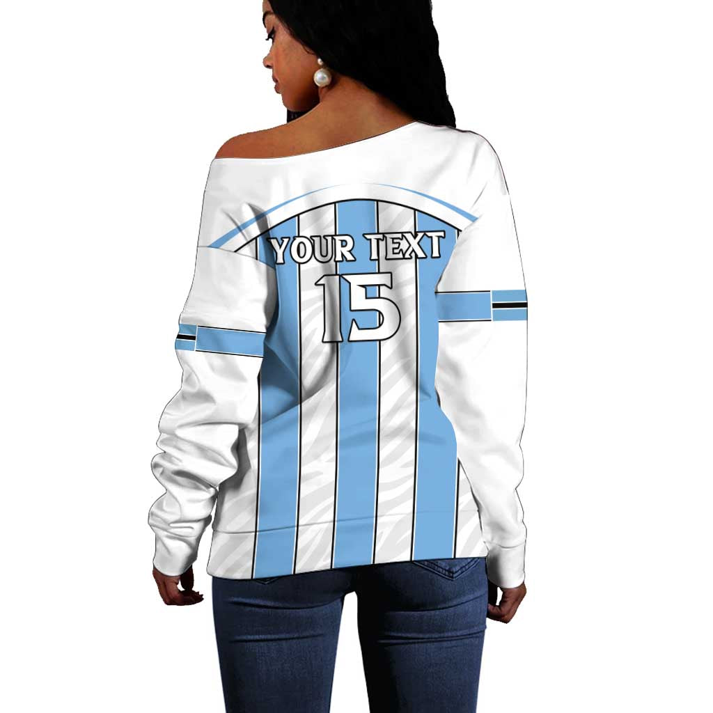 Custom Lefatshe la Botswana Football Off Shoulder Sweater Come On Dipitse LT15