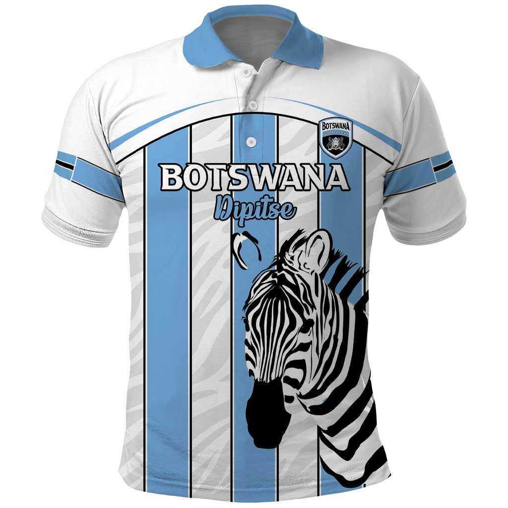 Custom Botswana Football Polo Shirt Come On Zebras LT15