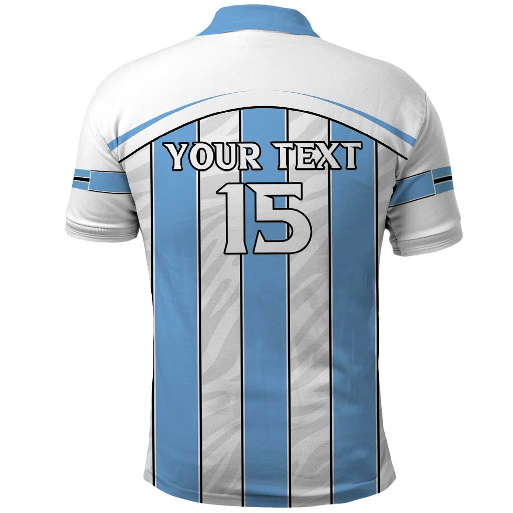 Custom Botswana Football Polo Shirt Come On Zebras LT15