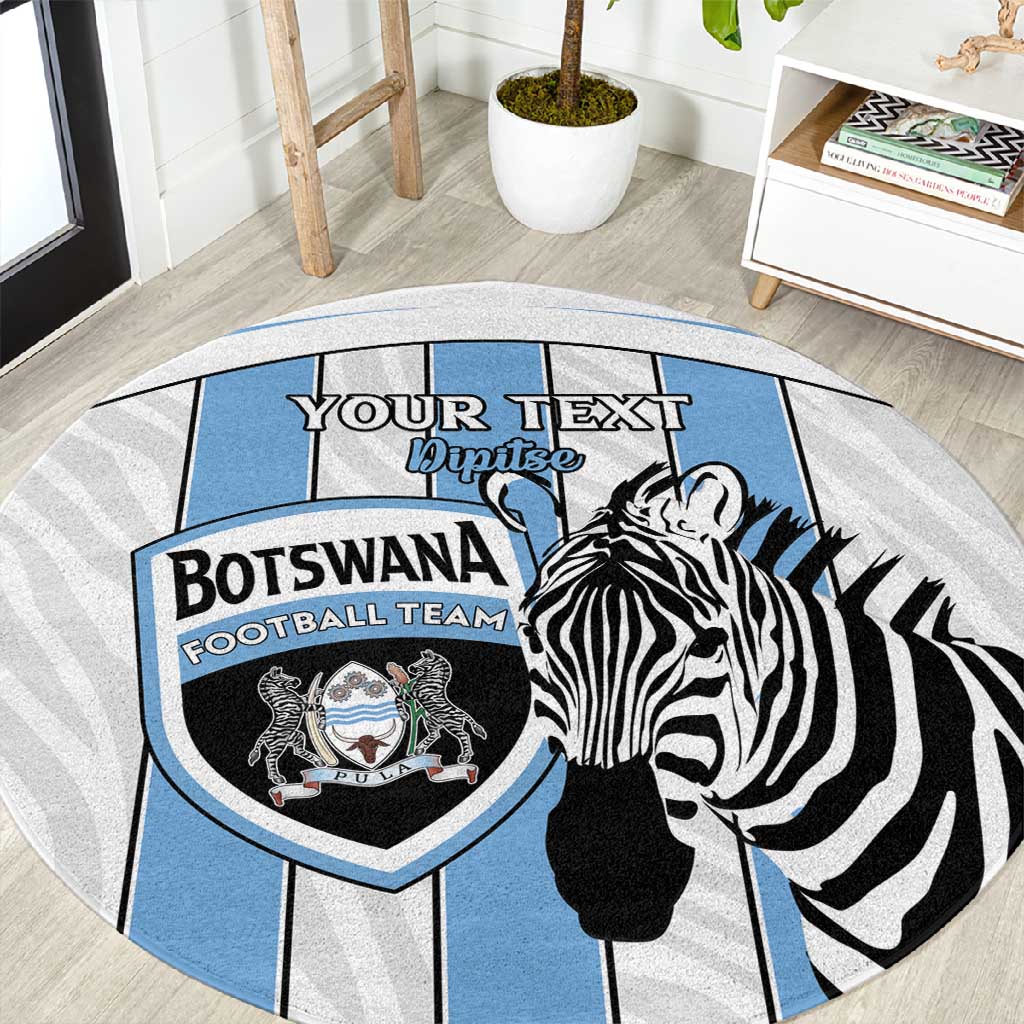 Custom Lefatshe la Botswana Football Round Carpet Come On Dipitse LT15