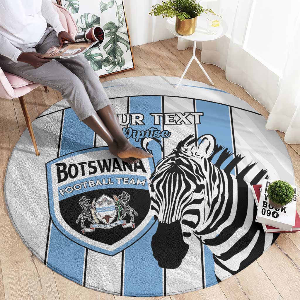 Custom Lefatshe la Botswana Football Round Carpet Come On Dipitse LT15