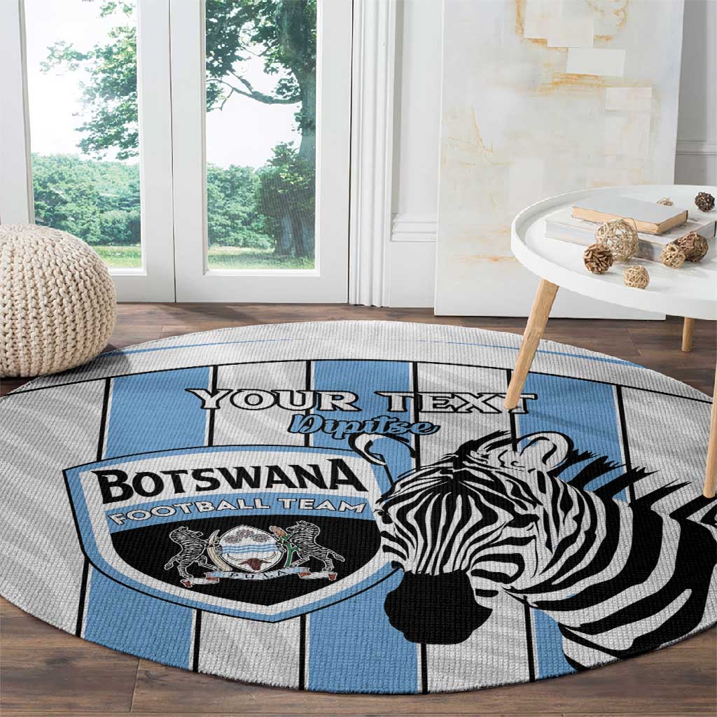 Custom Lefatshe la Botswana Football Round Carpet Come On Dipitse LT15