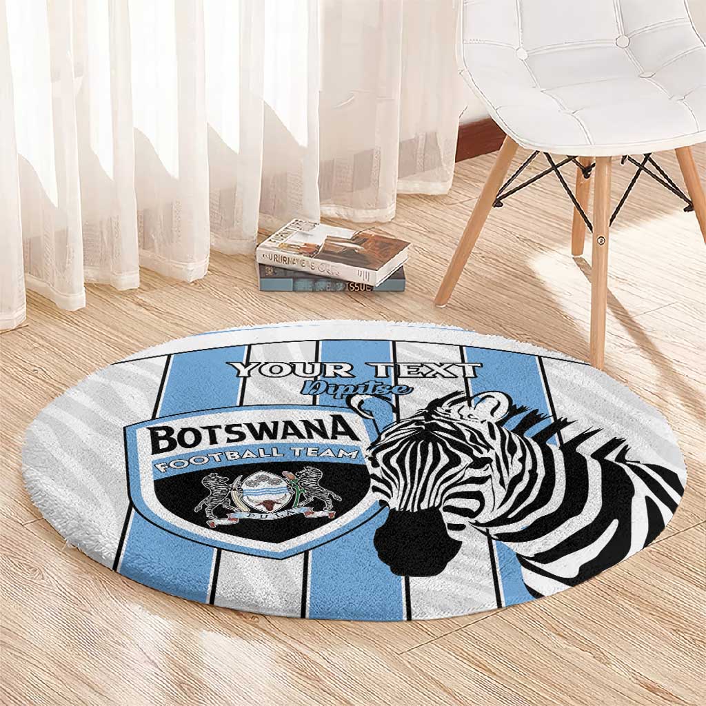 Custom Lefatshe la Botswana Football Round Carpet Come On Dipitse LT15