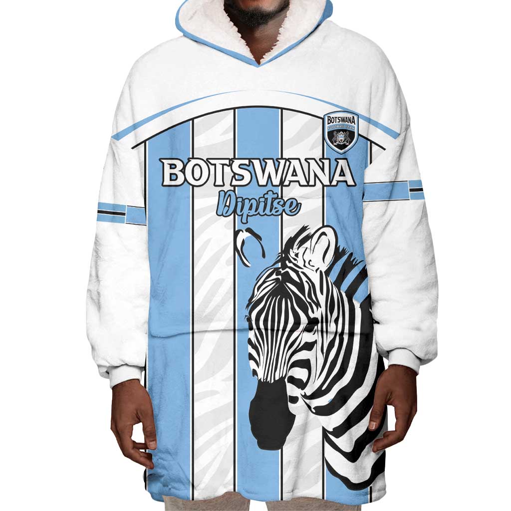 Custom Lefatshe la Botswana Football Wearable Blanket Hoodie Come On Dipitse LT15
