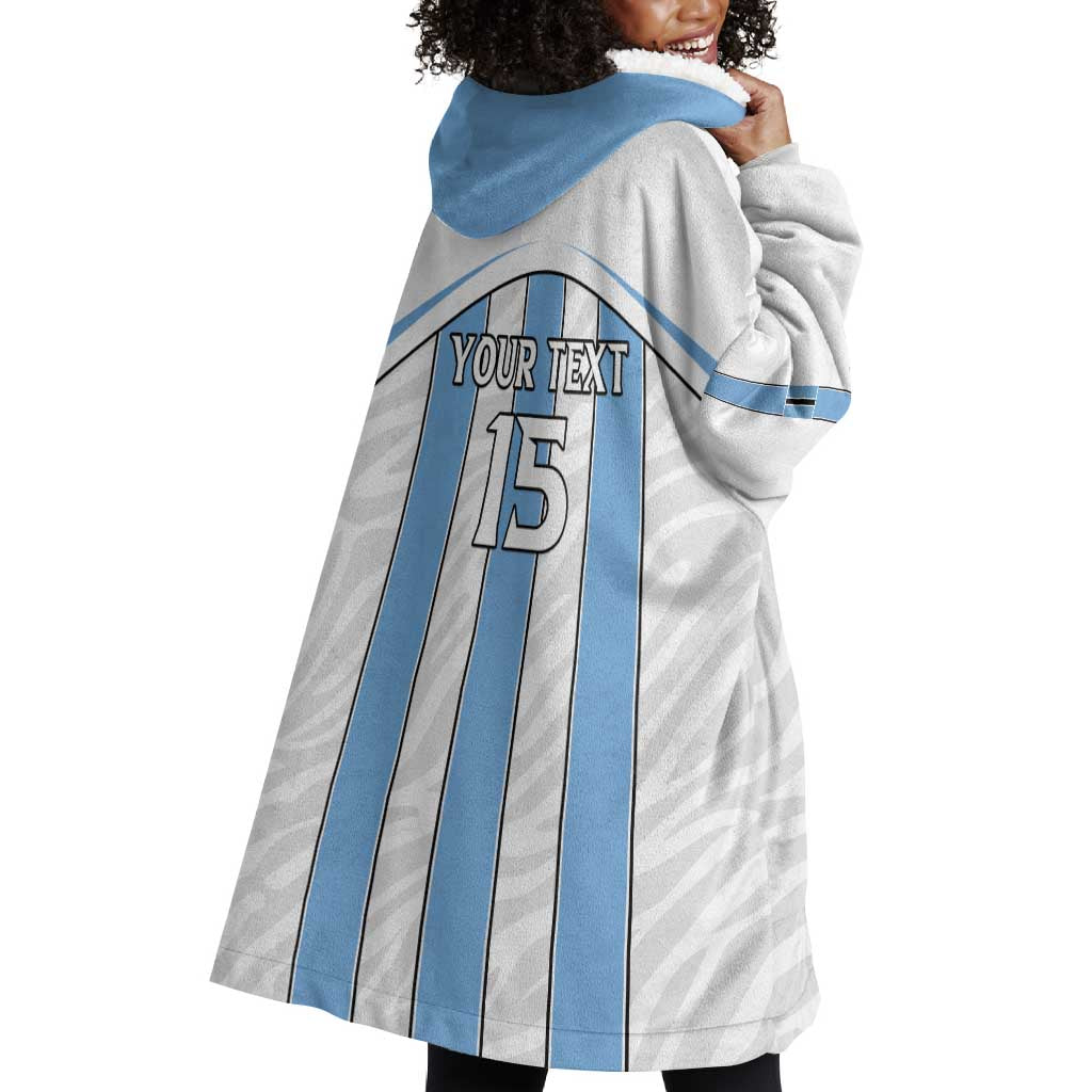 Custom Lefatshe la Botswana Football Wearable Blanket Hoodie Come On Dipitse LT15