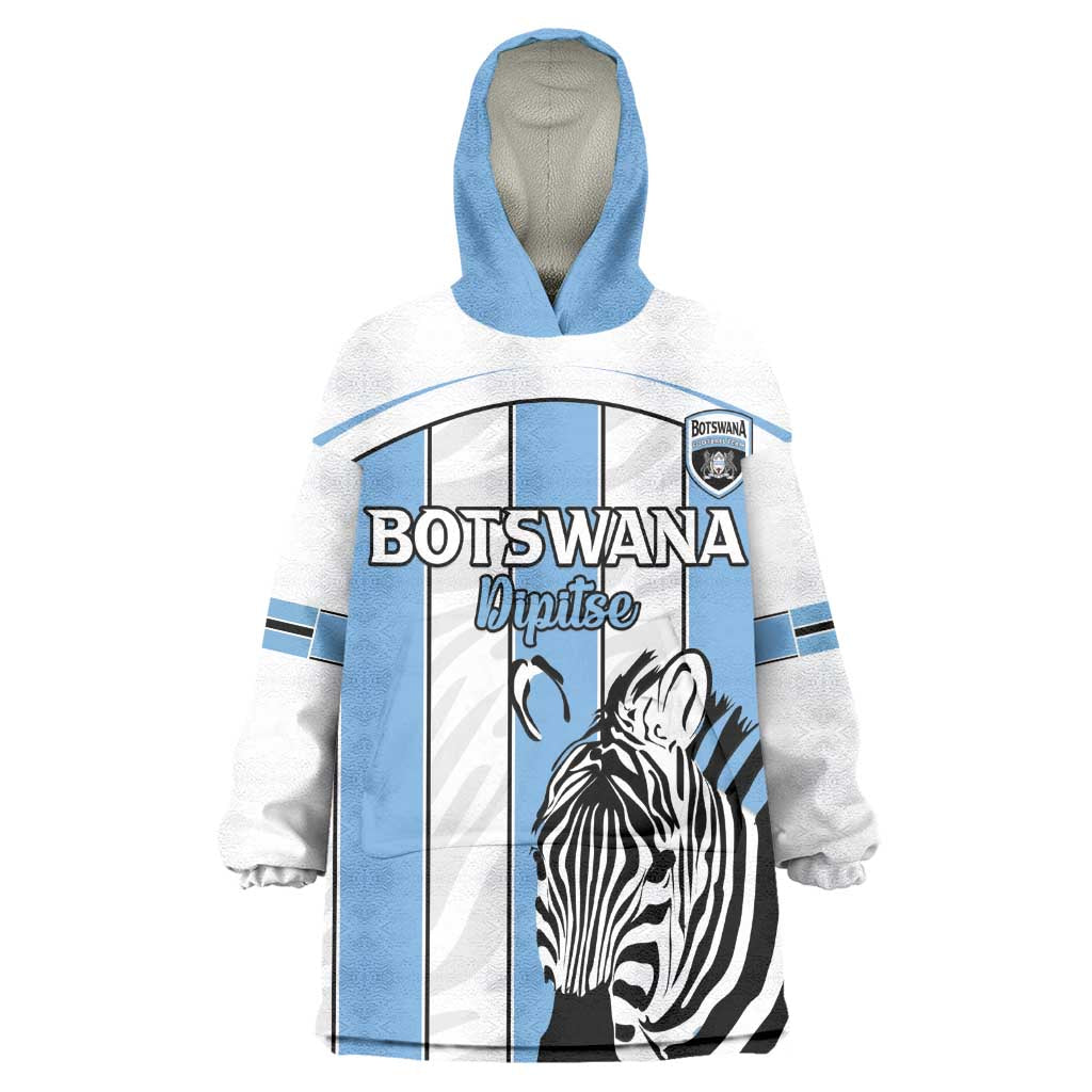Custom Lefatshe la Botswana Football Wearable Blanket Hoodie Come On Dipitse LT15