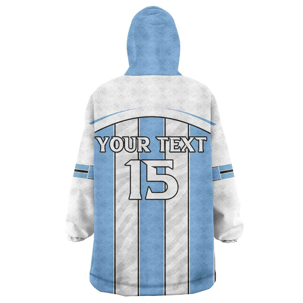 Custom Lefatshe la Botswana Football Wearable Blanket Hoodie Come On Dipitse LT15