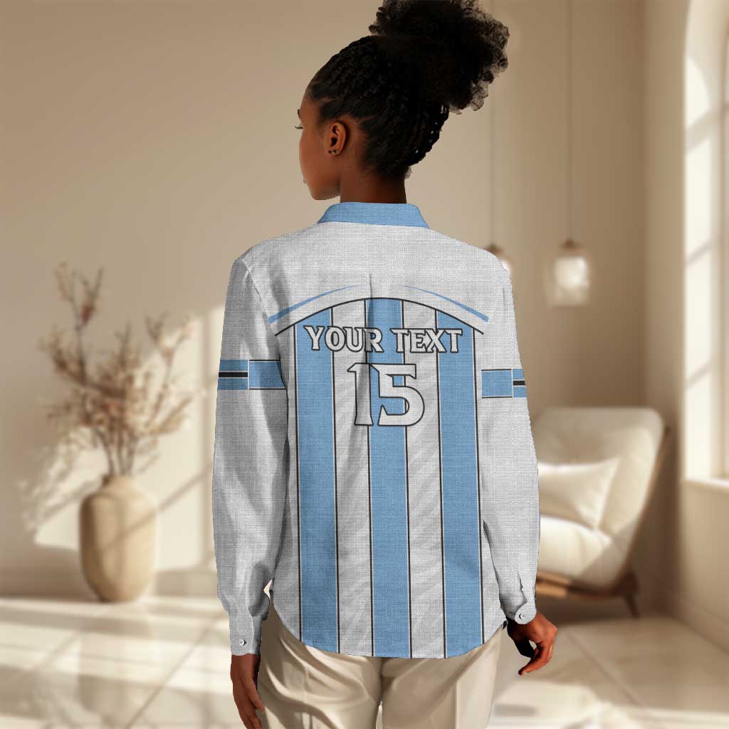 Custom Lefatshe la Botswana Football Women Casual Shirt Come On Dipitse LT15