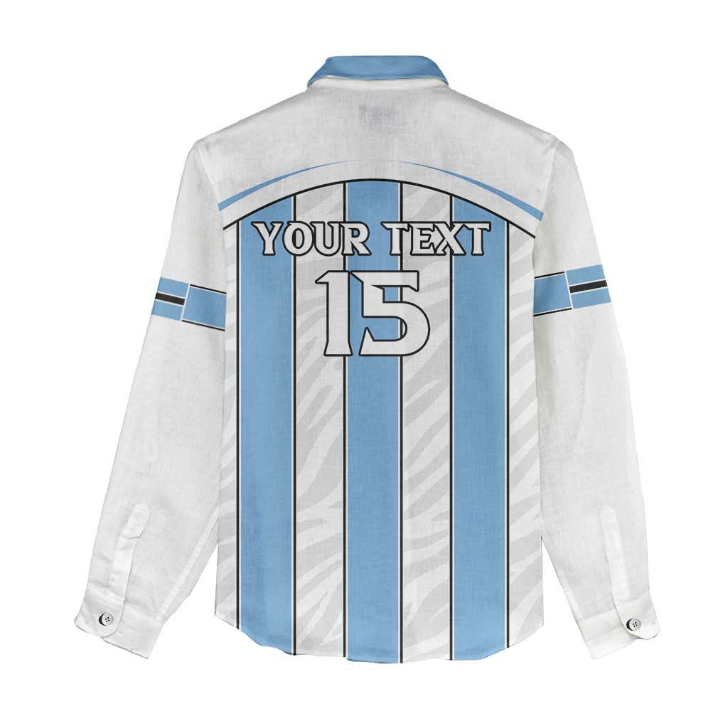 Custom Lefatshe la Botswana Football Women Casual Shirt Come On Dipitse LT15