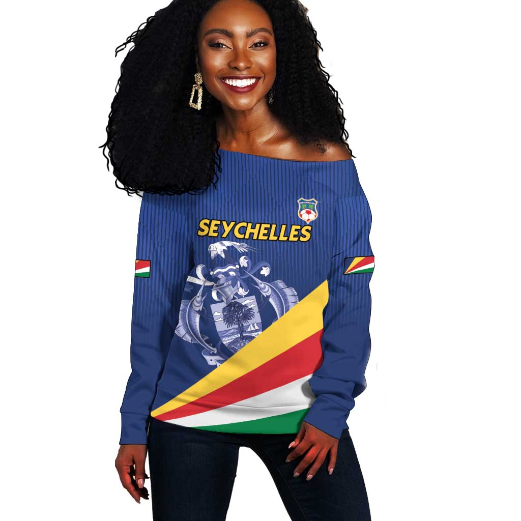 Custom Seychelles Beach Soccer 2025 Off Shoulder Sweater Go Champions Sesel LT15