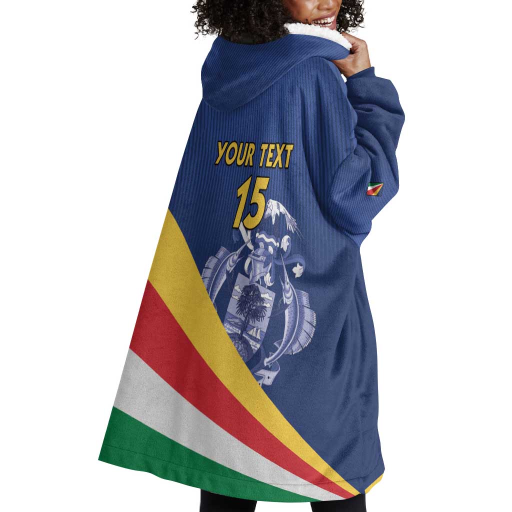 Custom Seychelles Beach Soccer 2025 Wearable Blanket Hoodie Go Champions Sesel LT15