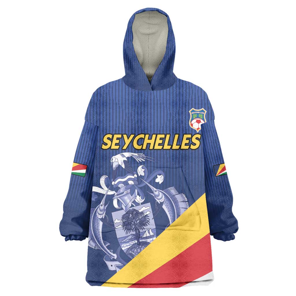 Custom Seychelles Beach Soccer 2025 Wearable Blanket Hoodie Go Champions Sesel LT15