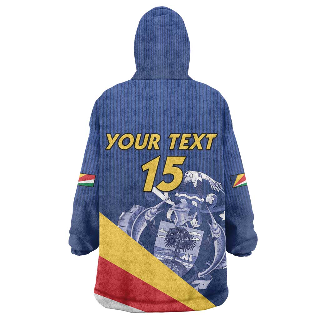 Custom Seychelles Beach Soccer 2025 Wearable Blanket Hoodie Go Champions Sesel LT15