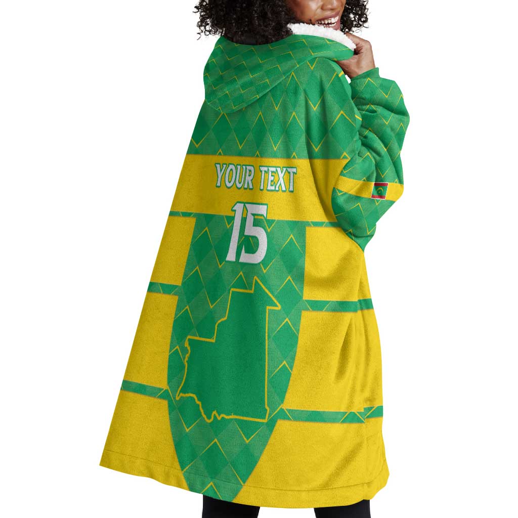 Custom Mauritania Beach Soccer 2025 Wearable Blanket Hoodie Allez Al-Murabitun LT15