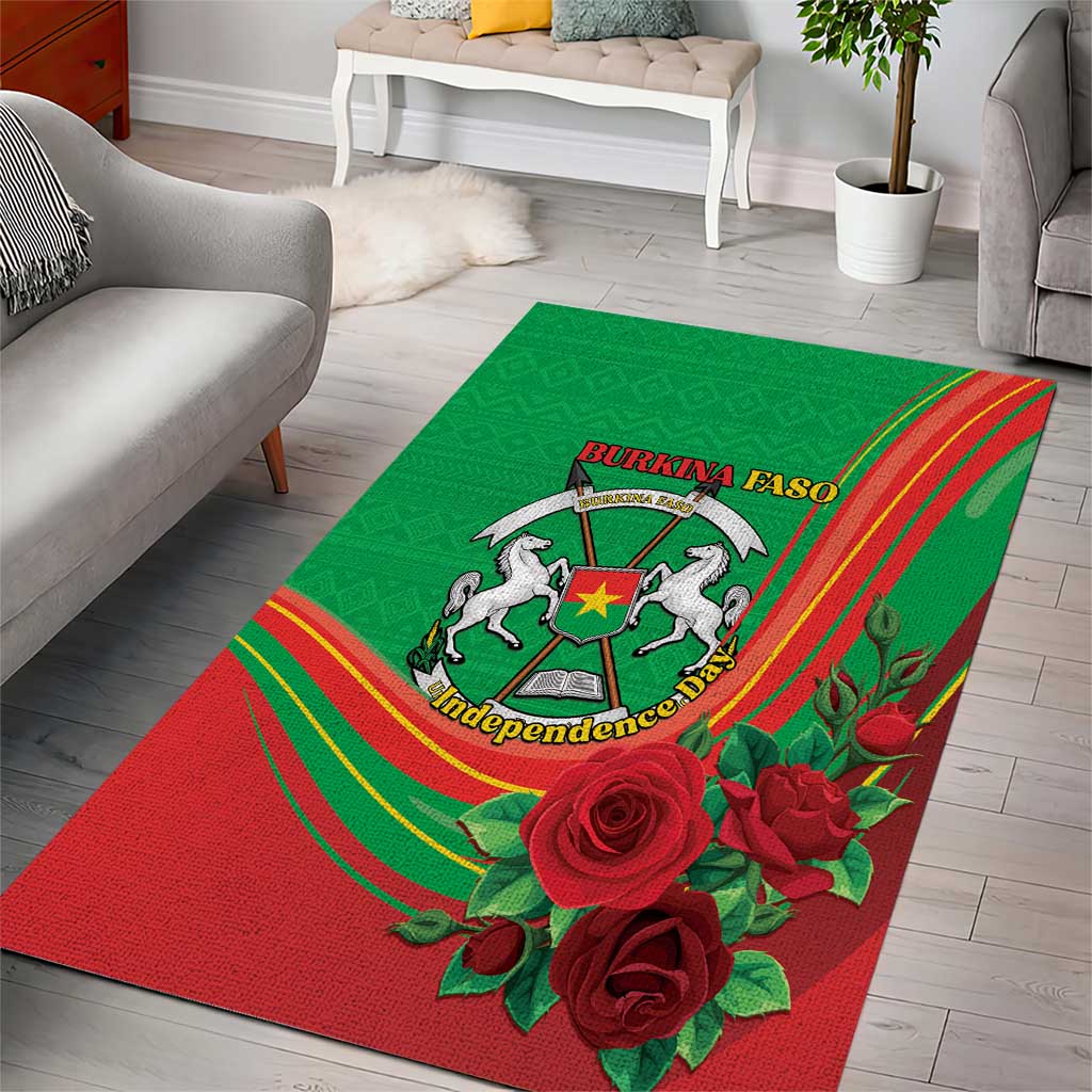 Burkina Faso Independence Day Area Rug Coat Of Arms African Pattern LT15