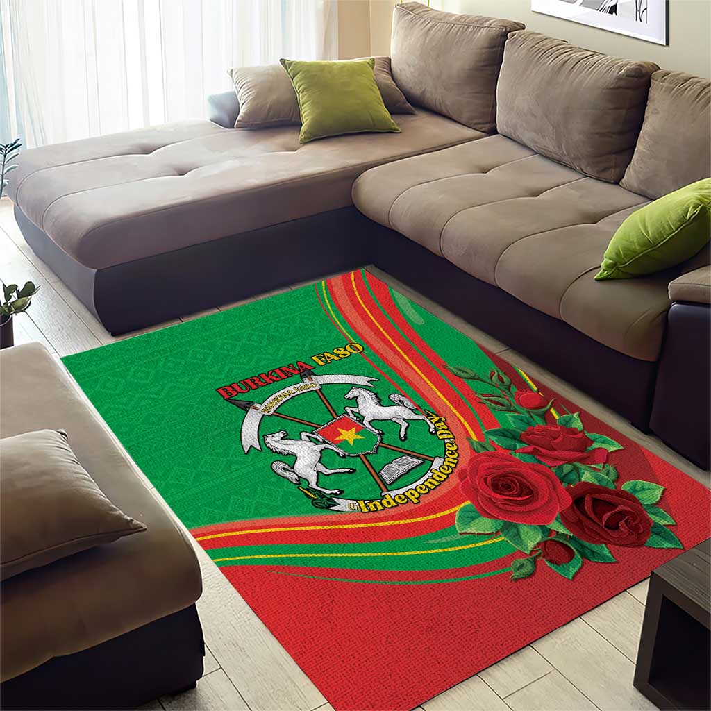 Burkina Faso Independence Day Area Rug Coat Of Arms African Pattern LT15