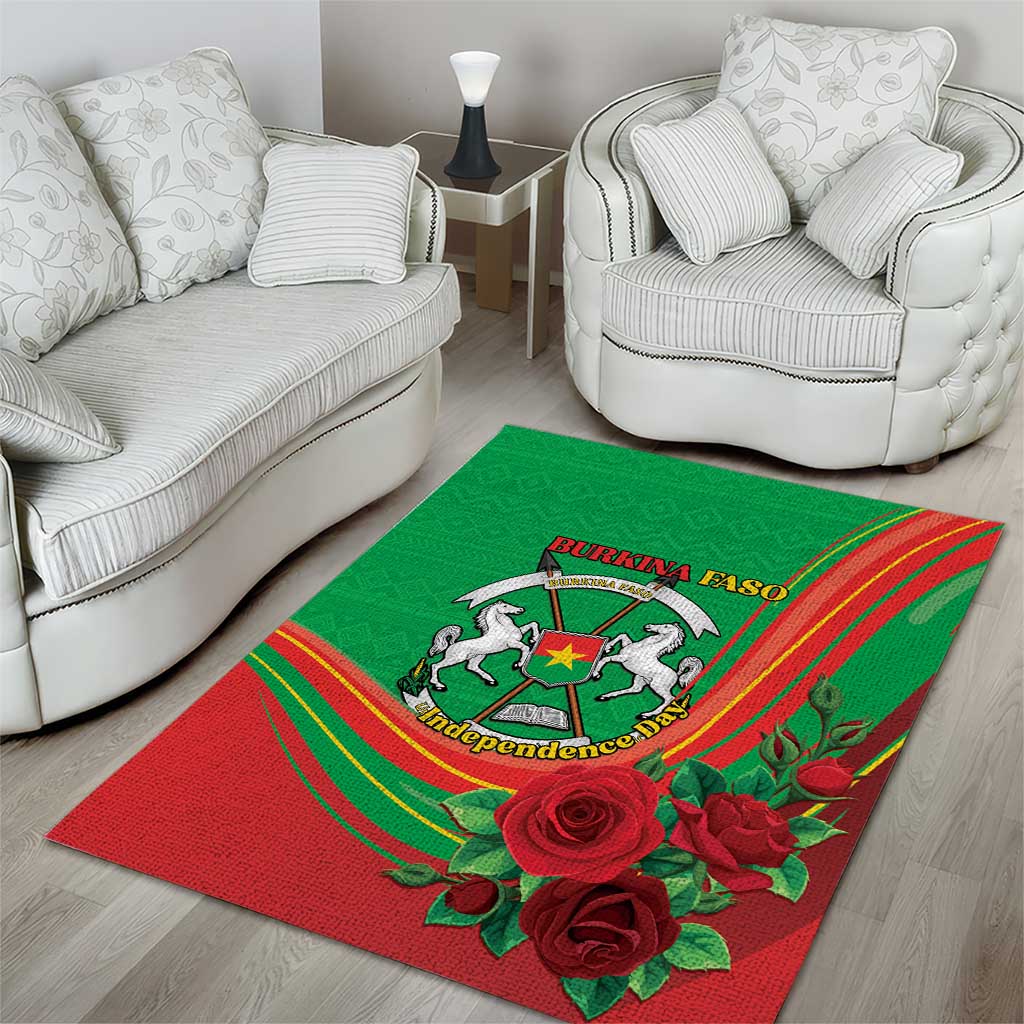 Burkina Faso Independence Day Area Rug Coat Of Arms African Pattern LT15