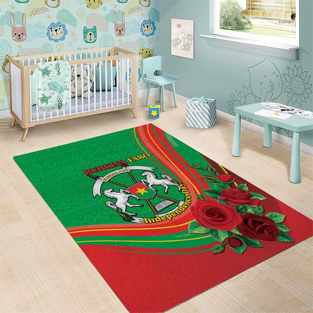 Burkina Faso Independence Day Area Rug Coat Of Arms African Pattern LT15