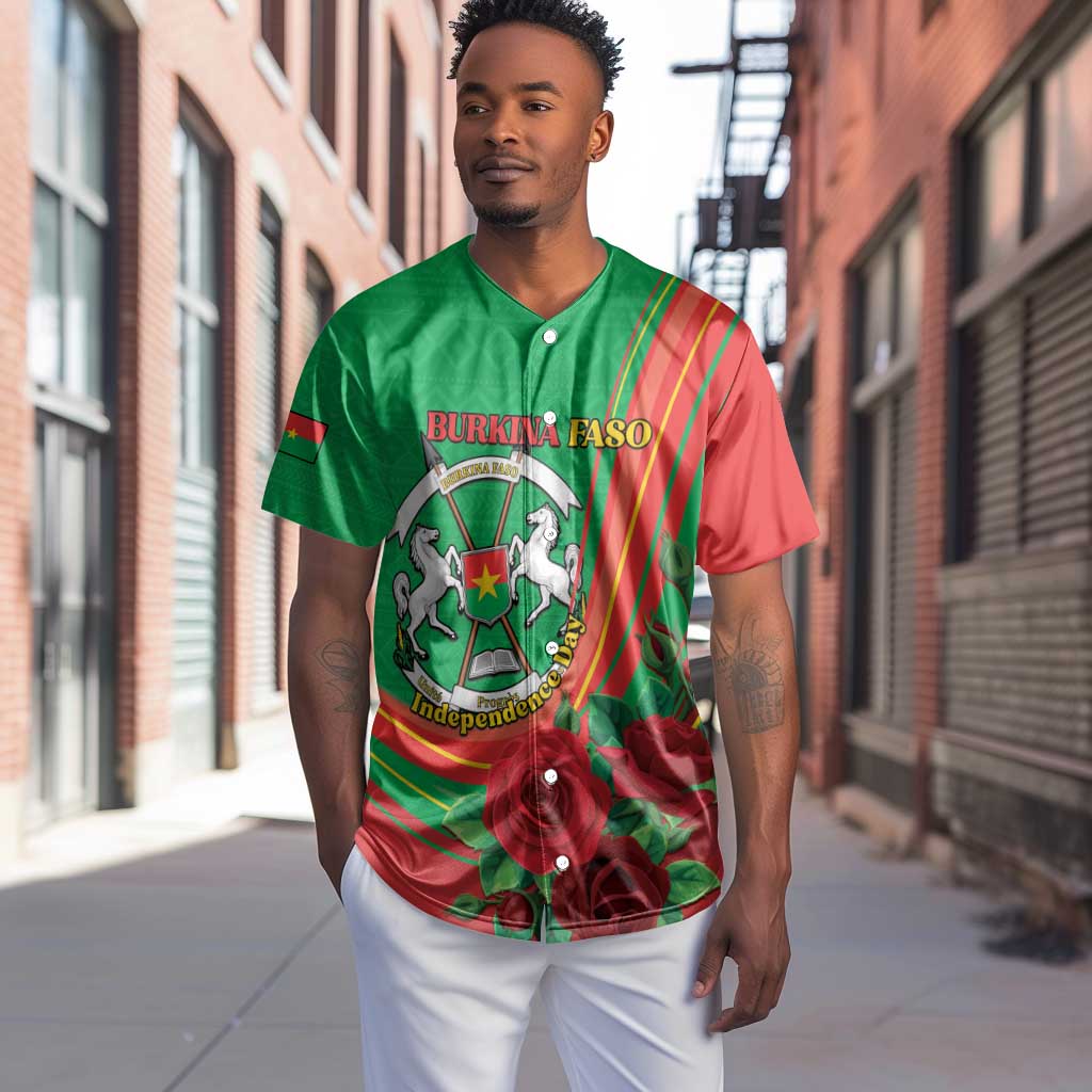 Personalised Burkina Faso Independence Day Baseball Jersey Coat Of Arms African Pattern LT15