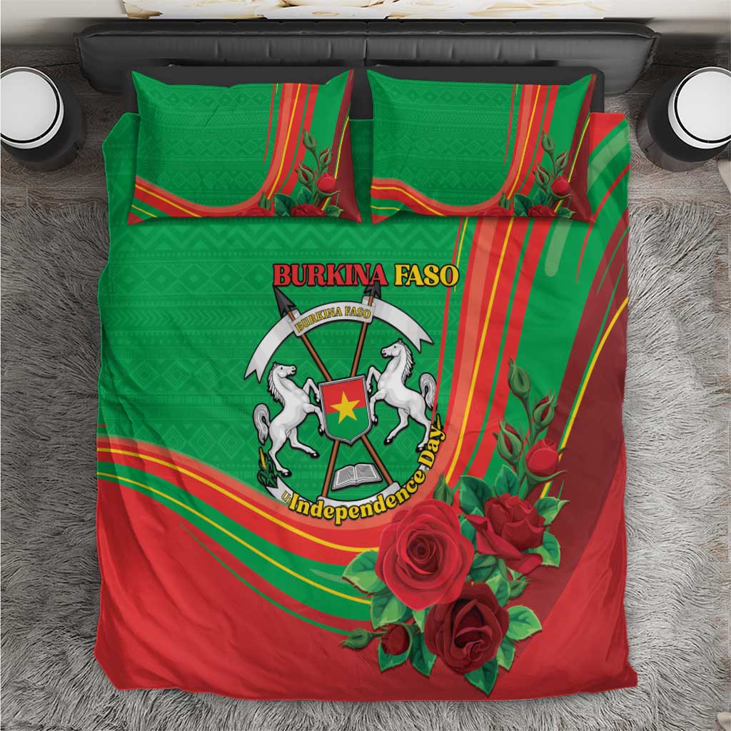 Burkina Faso Independence Day Bedding Set Coat Of Arms African Pattern LT15