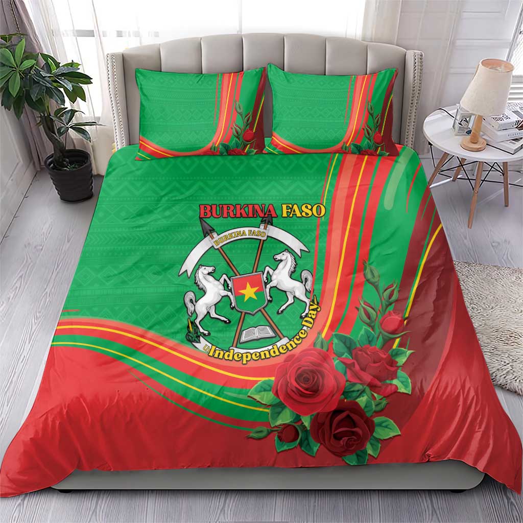 Burkina Faso Independence Day Bedding Set Coat Of Arms African Pattern LT15