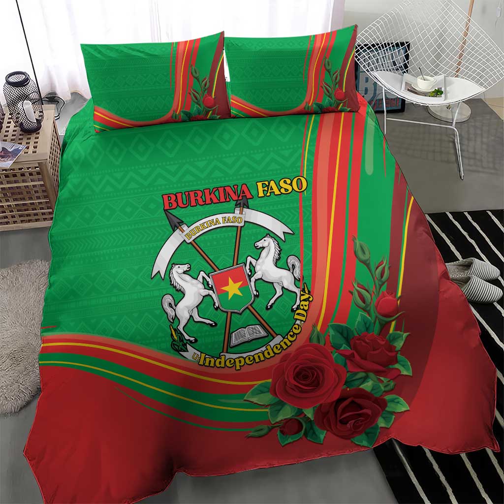 Burkina Faso Independence Day Bedding Set Coat Of Arms African Pattern LT15