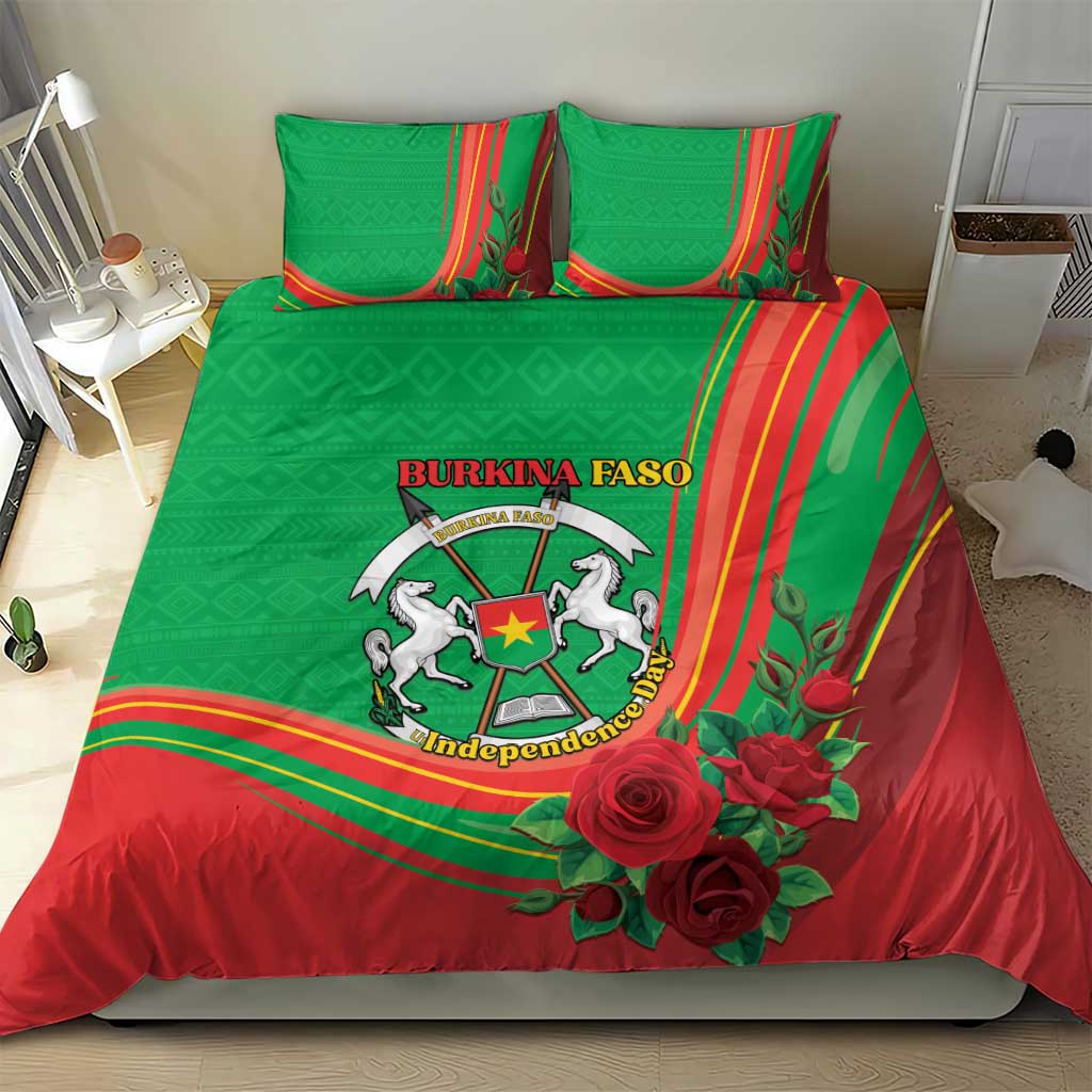 Burkina Faso Independence Day Bedding Set Coat Of Arms African Pattern LT15