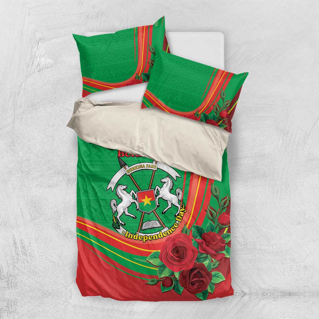 Burkina Faso Independence Day Bedding Set Coat Of Arms African Pattern LT15