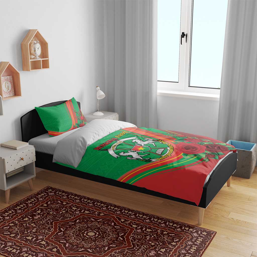 Burkina Faso Independence Day Bedding Set Coat Of Arms African Pattern LT15
