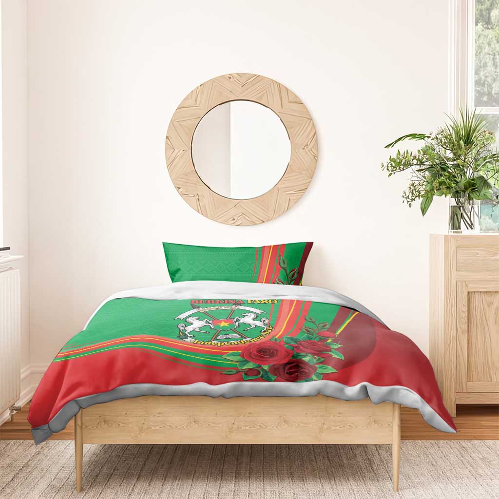 Burkina Faso Independence Day Bedding Set Coat Of Arms African Pattern LT15