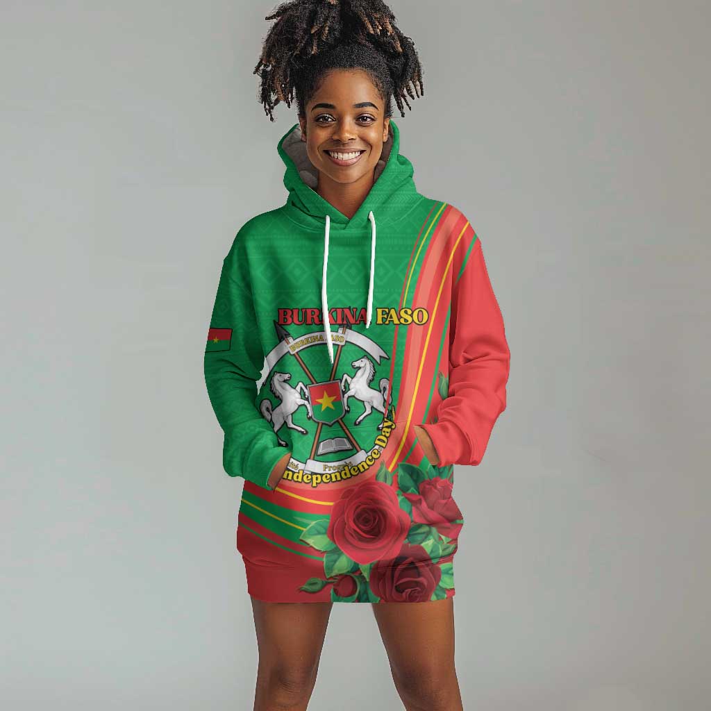 Personalised Burkina Faso Independence Day Hoodie Dress Coat Of Arms African Pattern LT15