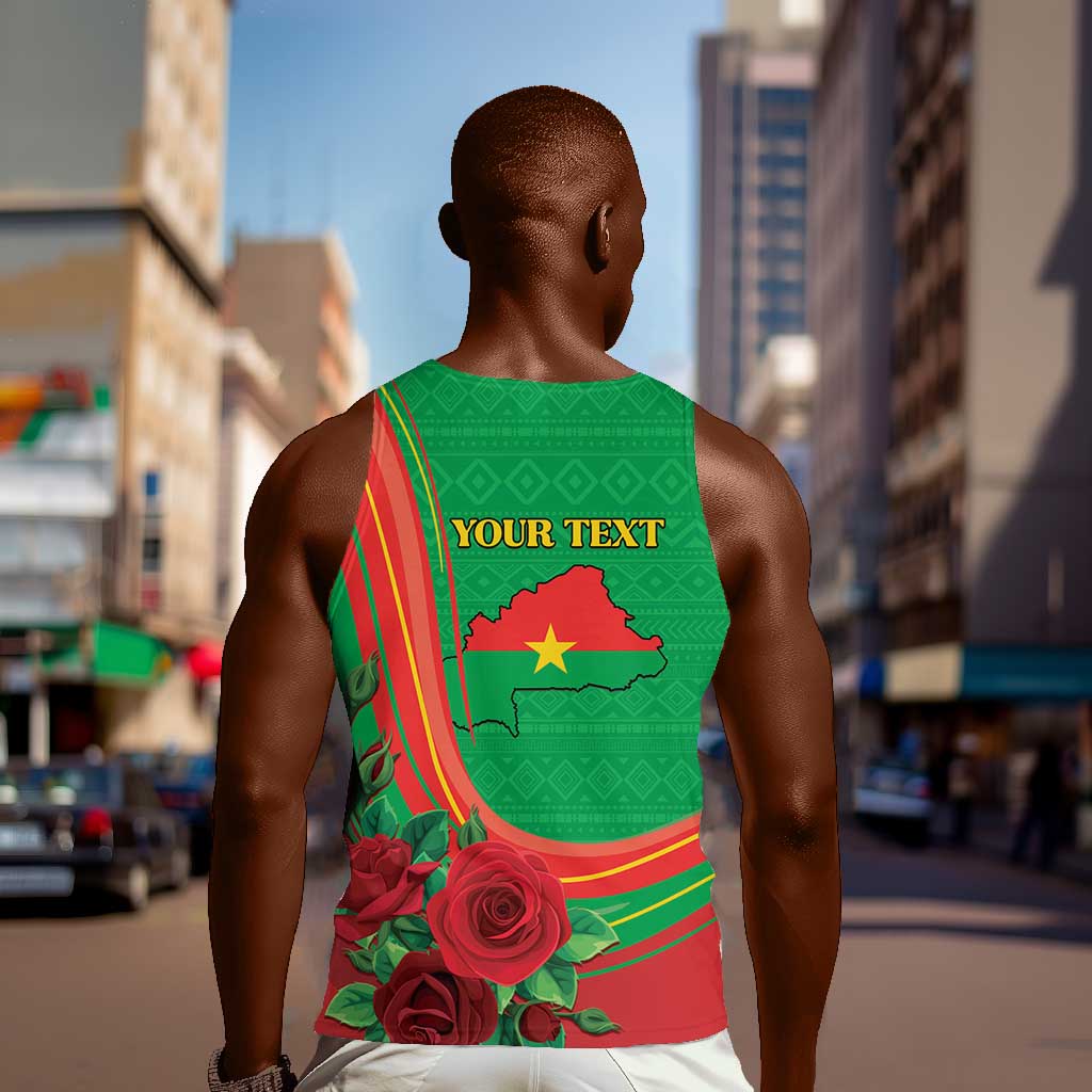 Personalised Burkina Faso Independence Day Men Tank Top Coat Of Arms African Pattern LT15