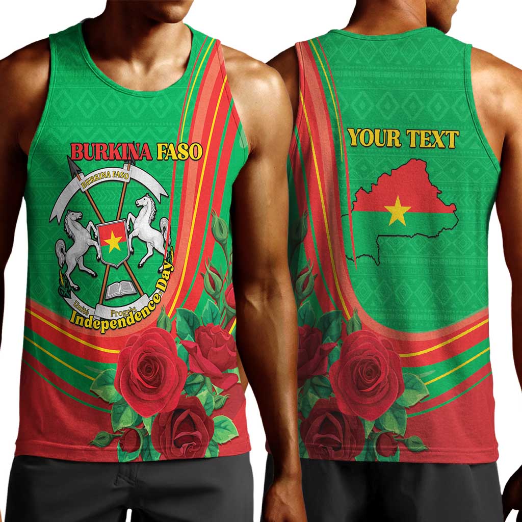 Personalised Burkina Faso Independence Day Men Tank Top Coat Of Arms African Pattern LT15