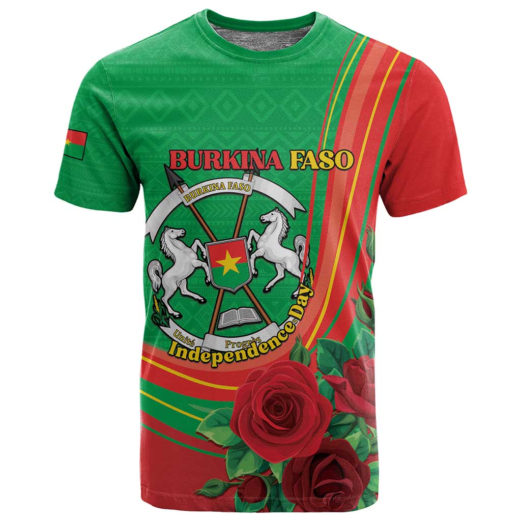 Personalised Burkina Faso Independence Day T shirt Coat Of Arms African Pattern LT15